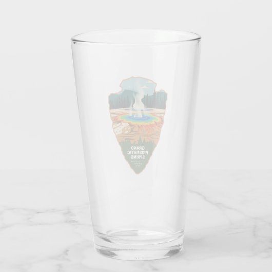 Grand Prismatic Spring Yellowstone Arrowhead Glas (Achterkant)