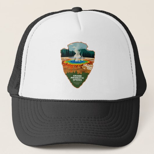 Grand Prismatic Spring Yellowstone Arrowhead Trucker Pet (Voorkant)