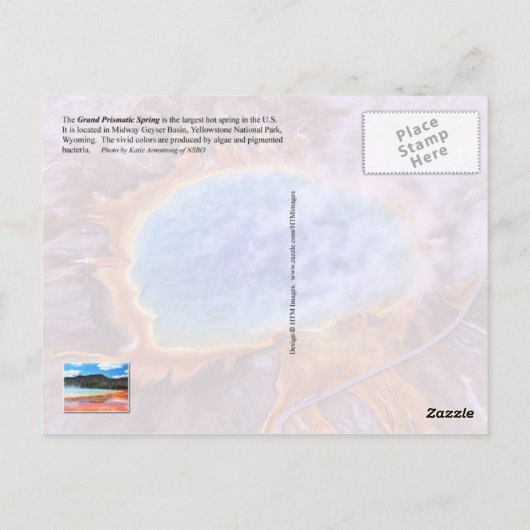 Grand Prismatic Spring, Yellowstone National Park Briefkaart (Achterkant)