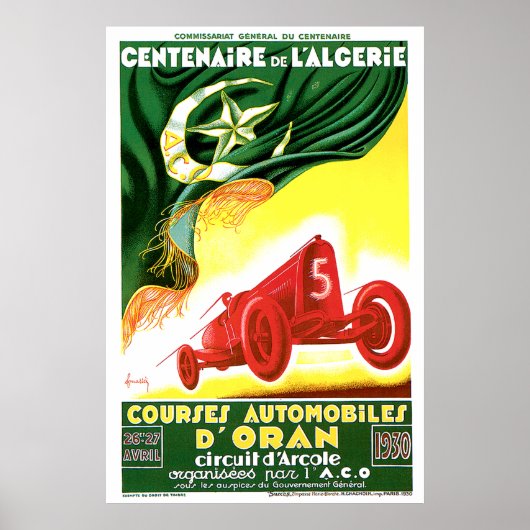Grand Prix ad Poster 1930 Algerije (Voorkant)