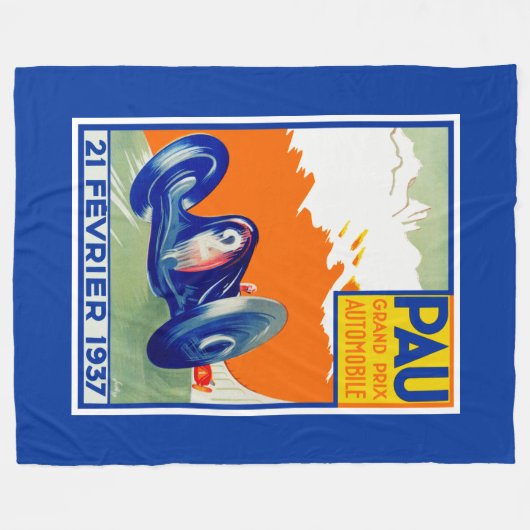 Grand Prix Automobile de Pau 1937 Fleece Deken (Voorkant (Horizontaal))