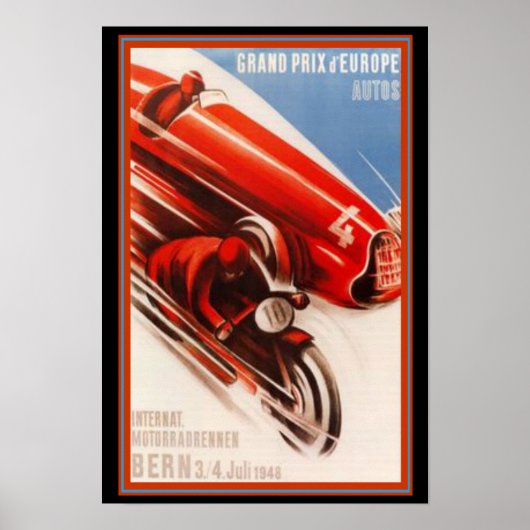 Grand Prix d'Europe Art Deco Print (Voorkant)