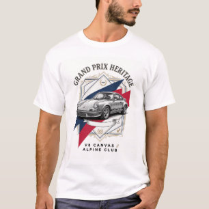Grand Prix Erfgoed Vintage Porsche Gegraveerd T-shirt