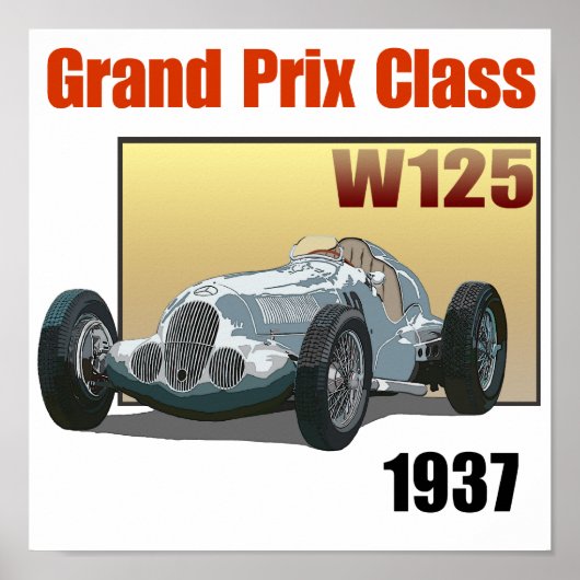 Grand Prix-klasse W125 1937 Poster (Voorkant)