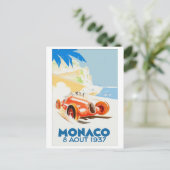 Grand Prix Monaco 1937 aquarelle Briefkaart (Staand voorkant)
