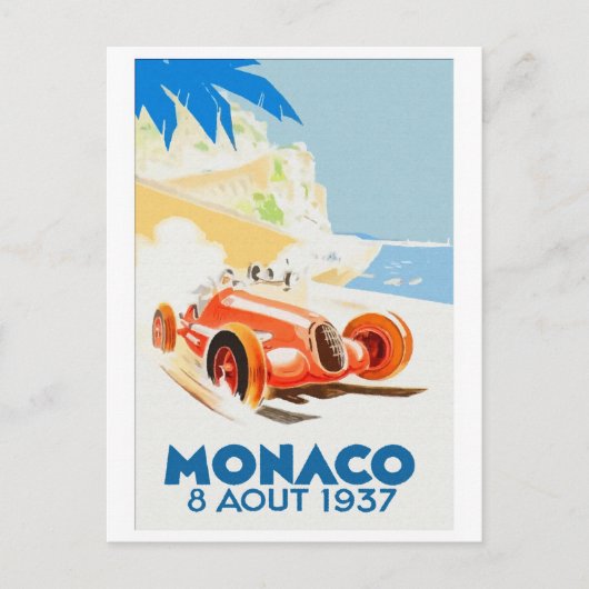 Grand Prix Monaco 1937 aquarelle Briefkaart (Voorkant)