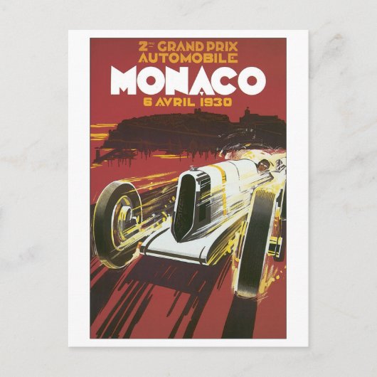 Grand Prix Monaco Avril 1930 Briefkaart (Voorkant)