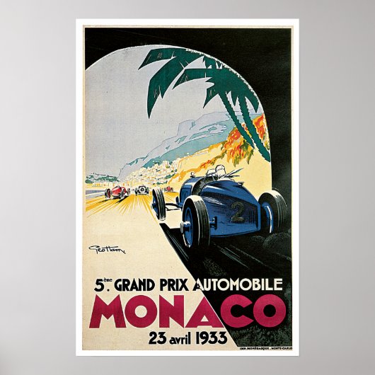  Grand Prix Monaco Racing Poster (Voorkant)