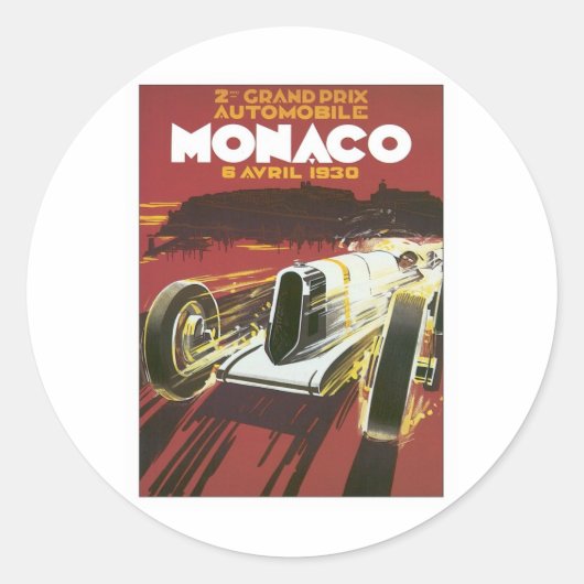 Grand Prix Monaco Ronde Sticker (Voorkant)