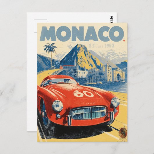 Grand Prix Poster van Monaco 1952 Briefkaart (Voorkant / Achterkant)