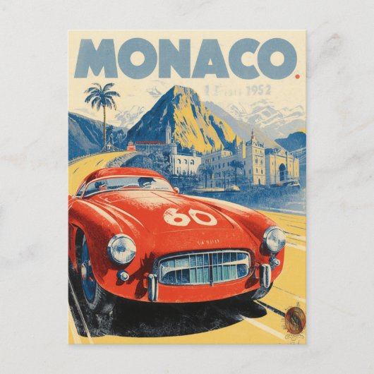  Grand Prix Poster van Monaco 1952 Briefkaart (Voorkant)