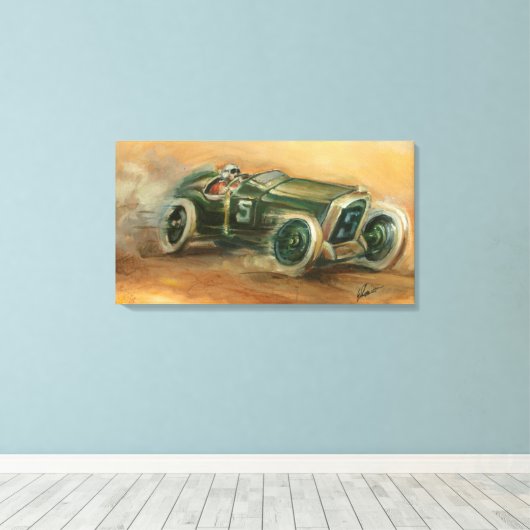 Grand Prix Racecar van Frankrijk: Ethan Harper Canvas Afdruk (Insitu (Houten vloer))