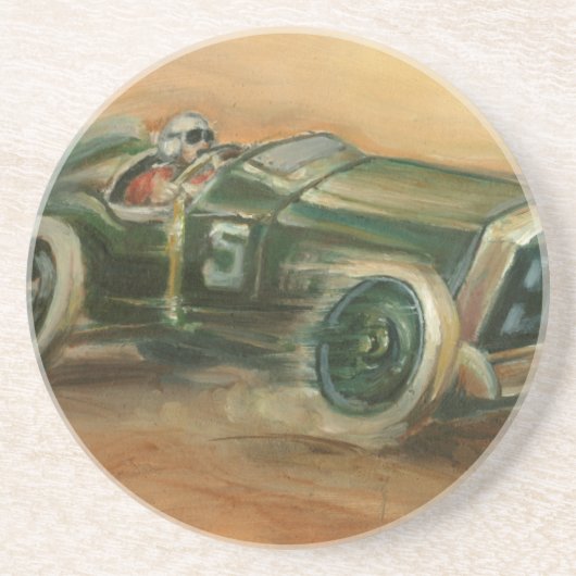 Grand Prix Racecar van Frankrijk: Ethan Harper Zandsteen Onderzetter (Voorkant)