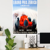 Grand Prix-races van Zurich 1939 Racing Poster (Thuiskantoor)