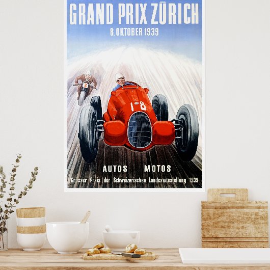 Grand Prix-races van Zurich 1939 Racing Poster (Keuken)