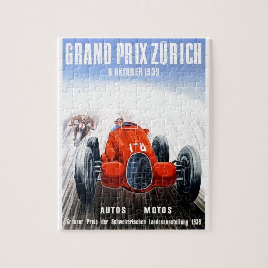 Grand Prix-races van Zurich 1939 Racing Poster Legpuzzel (Verticaal)