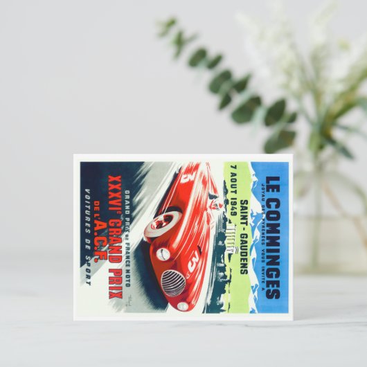 Grand Prix Racing Poster 1949 Briefkaart (Staand voorkant)