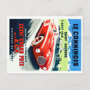 Grand Prix Racing Poster 1949 Briefkaart
