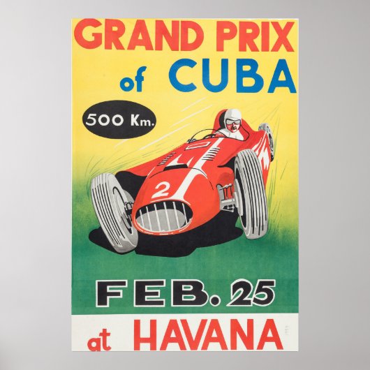 Grand Prix van Cuba 1958 - Poster (Voorkant)