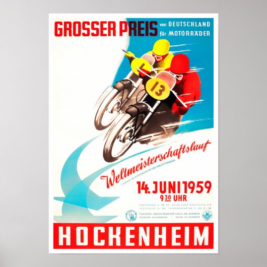 Grand Prix van Hockenheim 1959 Poster (Voorkant)
