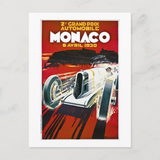 Grand Prix van Monaco 1930 Briefkaart (Voorkant)