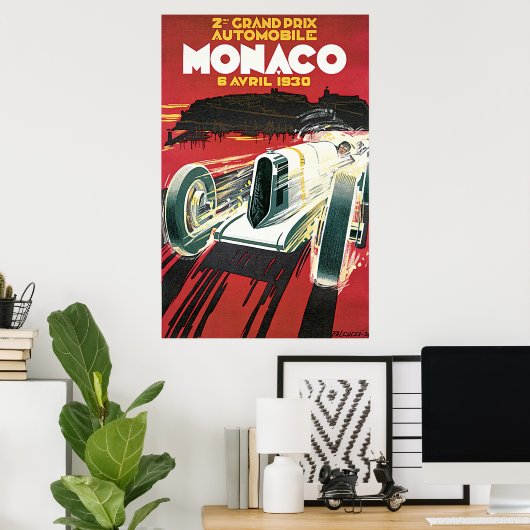 Grand Prix van Monaco 1930 Poster (Thuiskantoor)