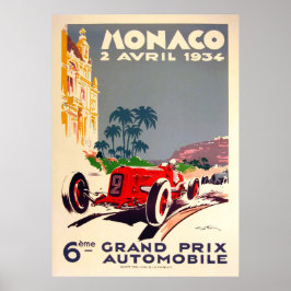 Grand Prix van Monaco 1934 Poster