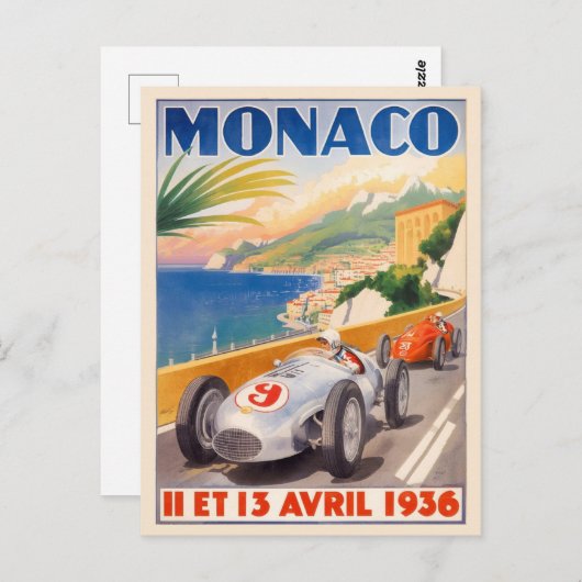 Grand Prix van Monaco 1936  Briefkaart (Voorkant / Achterkant)