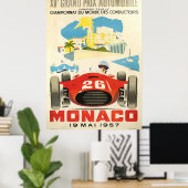 Grand Prix van Monaco 1957 Poster (Thuiskantoor)