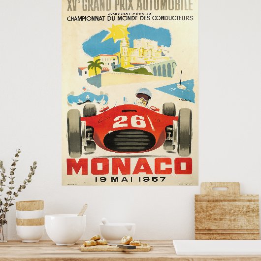 Grand Prix van Monaco 1957 Poster (Keuken)