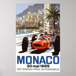 Grand Prix van Monaco uit 1965 Poster