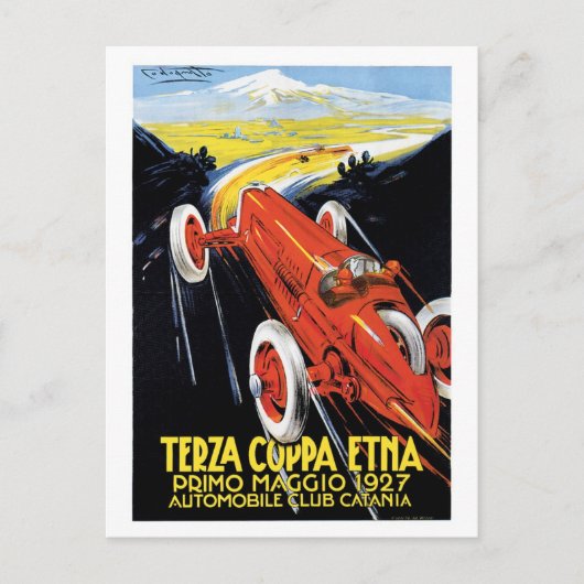  Grand Prix van racewagens van Sicilië 1920 Briefkaart (Voorkant)