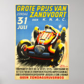 Grand Prix Zandvoort Formula One Car Race Poster (Voorkant)