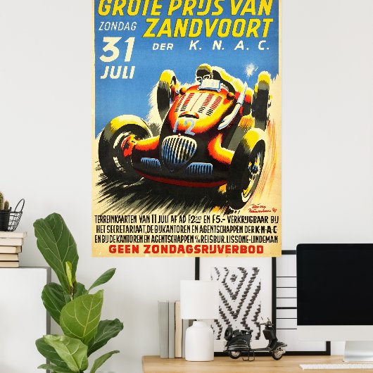 Grand Prix Zandvoort Formula One Car Race Poster (Thuiskantoor)