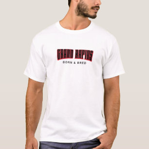 Grand Rapids Born en Bred Michigan Hometown Mi Ho T-shirt