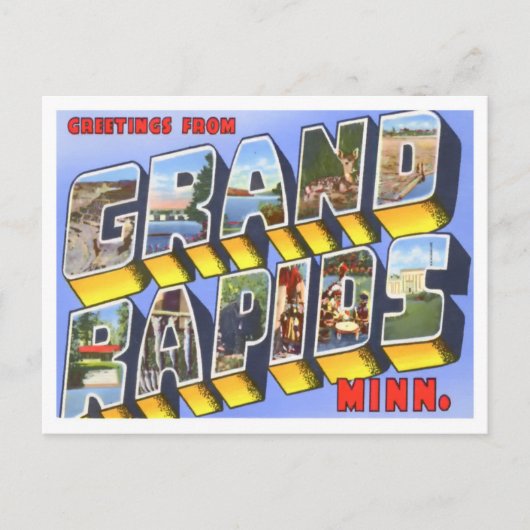 Grand Rapids,  brieven van Minnesota Briefkaart (Voorkant)