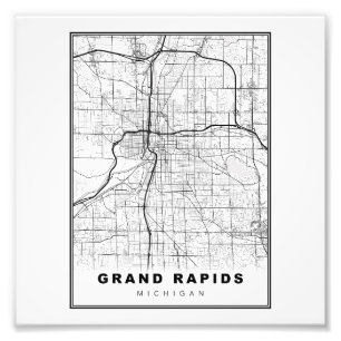 Grand Rapids Kaart Foto Afdruk