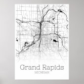 Grand Rapids Map - Michigan - City Map Poster (Voorkant)