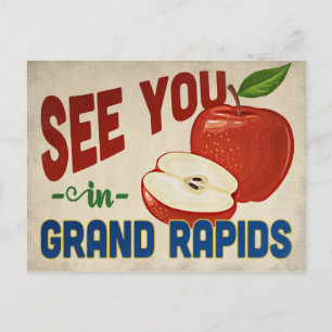 Grand Rapids Michigan Apple - Vintage Travel Briefkaart