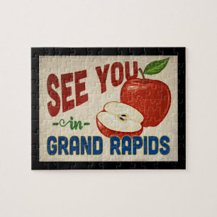 Grand Rapids Michigan Apple - Vintage Travel Legpuzzel