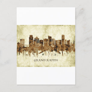 Grand Rapids Michigan Cityscape Uitnodiging Briefkaart
