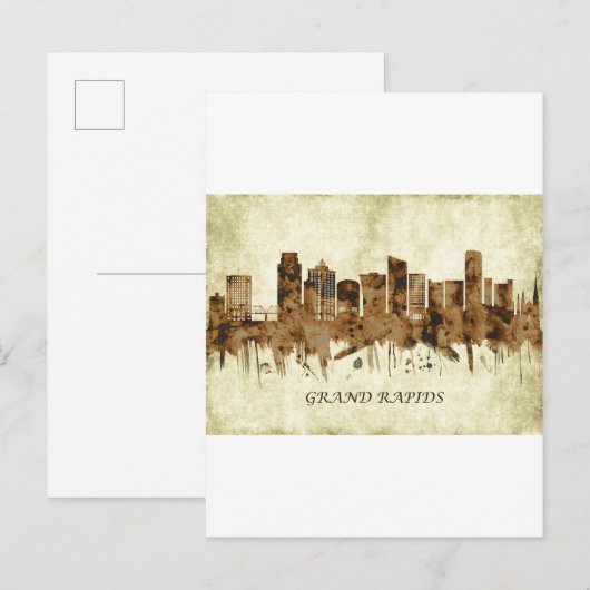 Grand Rapids Michigan Cityscape Uitnodiging Briefkaart (Voorkant / Achterkant)
