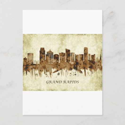 Grand Rapids Michigan Cityscape Uitnodiging Briefkaart (Voorkant)