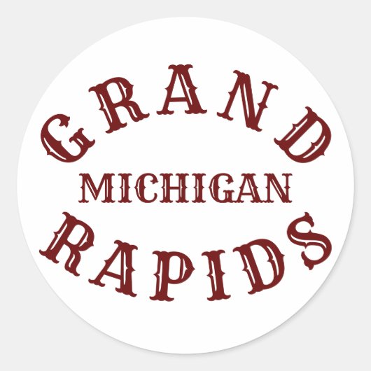 Grand Rapids, Michigan Classic Round Sticker (Voorkant)