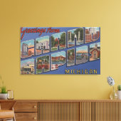Grand Rapids - Michigan - Grote letterscènes 2 Canvas Afdruk (Insitu (Woonkamer))