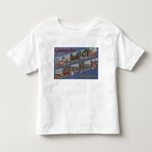 Grand Rapids - Michigan - Grote letterscènes 2 Kinder Shirts (Voorkant)
