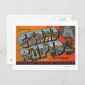 Grand Rapids, Michigan - Grote letterscènes Briefkaart (Voorkant / Achterkant)