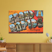 Grand Rapids, Michigan - Grote letterscènes Canvas Afdruk (Insitu (Woonkamer))