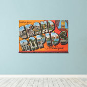 Grand Rapids, Michigan - Grote letterscènes Canvas Afdruk (Insitu (Houten vloer))