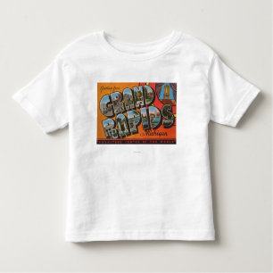 Grand Rapids, Michigan - Grote letterscènes Kinder Shirts